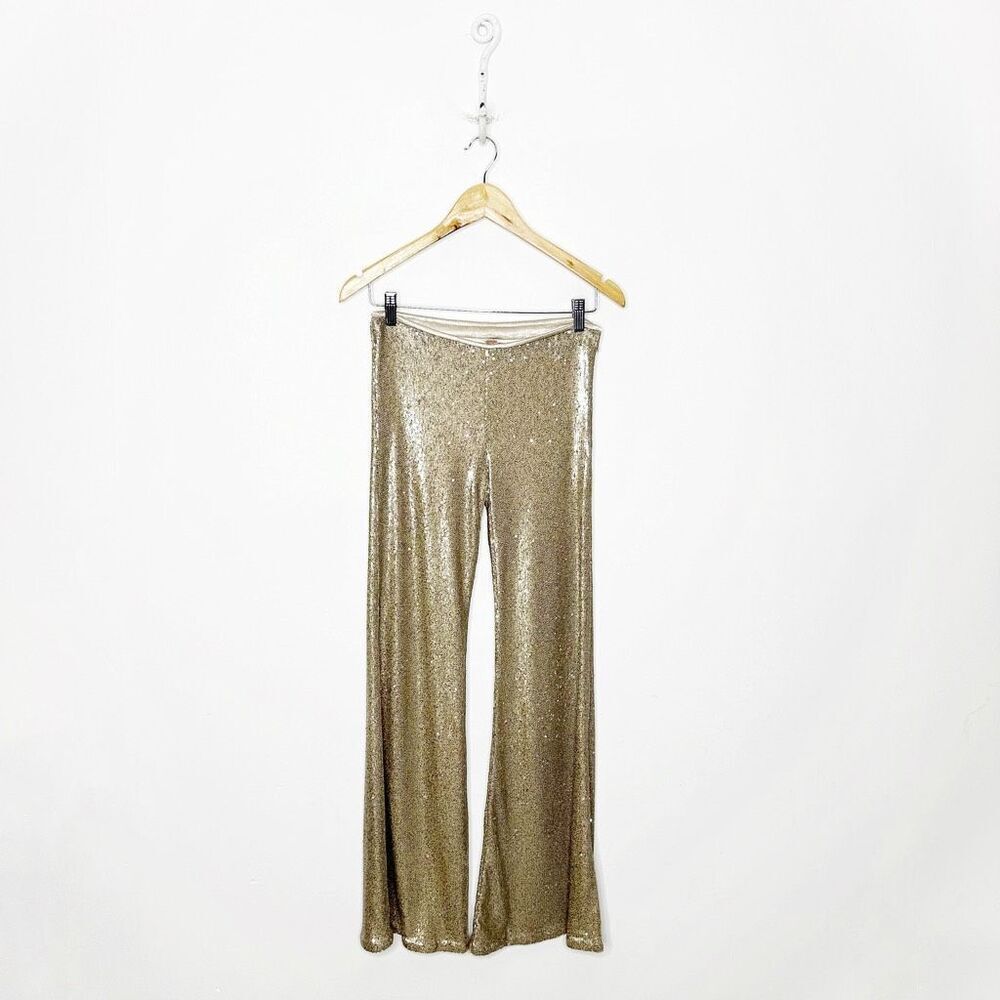 Free People Gold Flare Pants